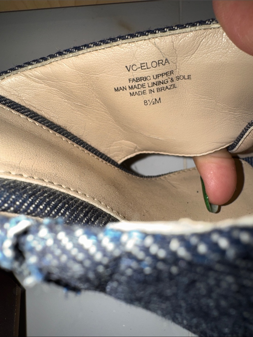 Vince Camuto Dark Blue Denim Crisscross Platform Mules - Picture 3 of 6
